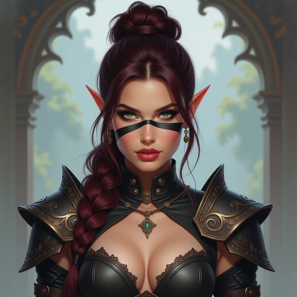 Fantasy Elf Portrait in Oil Painting Style