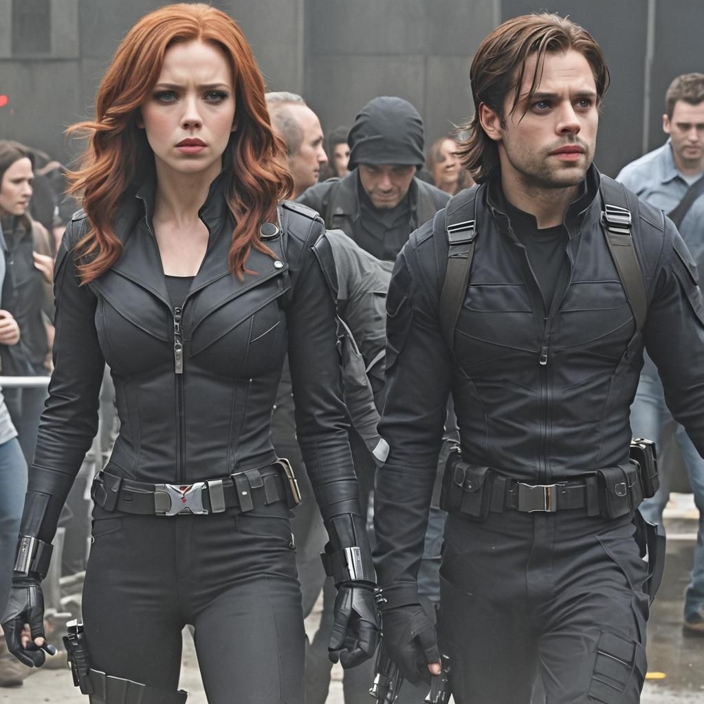 Winter Soldier and Black Widow: Detailed Fantasy Art