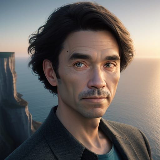 Professional Portrait of Cliffs Overlooking Ocean at Dawn