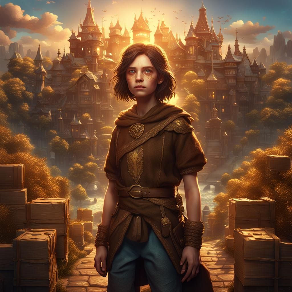 Girl with Goodbye Sign in Golden Sunlight