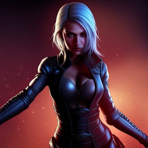 Cybernetic Assassin in Gothic Dark Academia Style