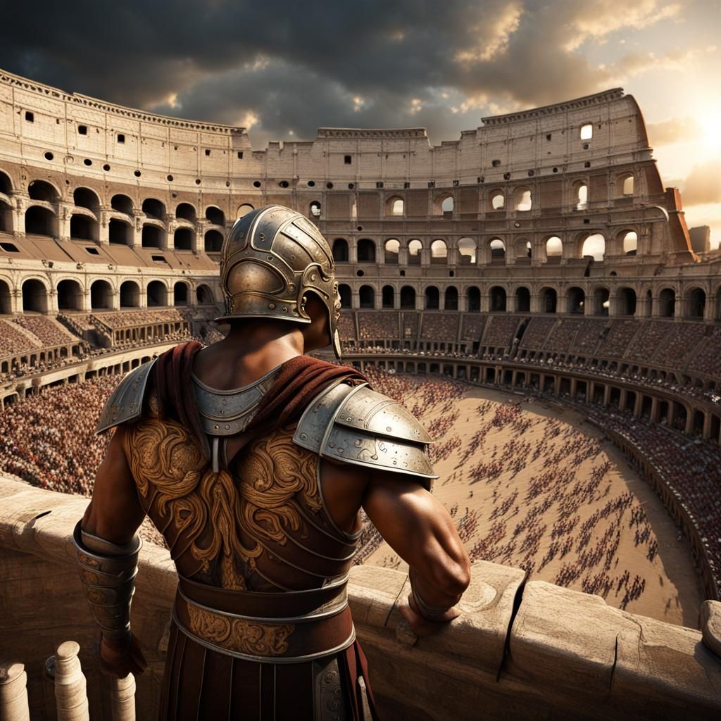 Gladiatorial Combat in the Roman Colosseum: Hyperrealistic R...