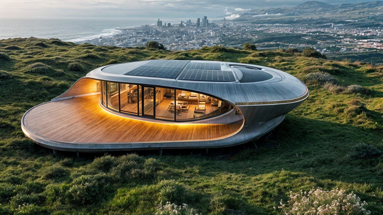Futuristic Eco Mobile Home Overlooks Atlantic Sea