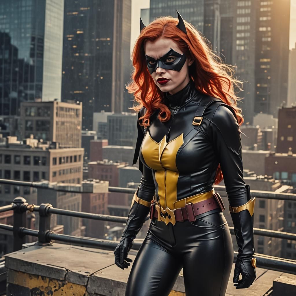 Batgirl Fighting Harley Quinn in Gotham: Cinematic Still