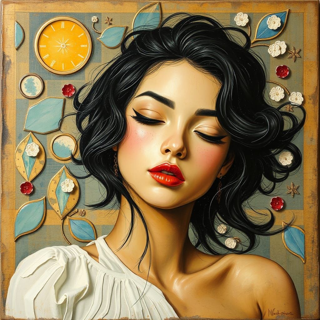 Abstract Encaustic Art Piece