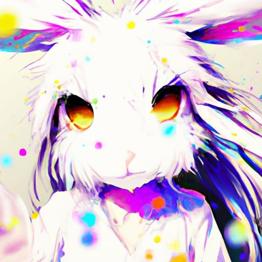 Anime Bunny Portrait in Deep Color