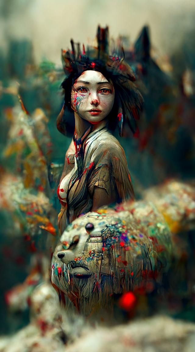 Mononoke Portrait in Hyperreal Digital Style