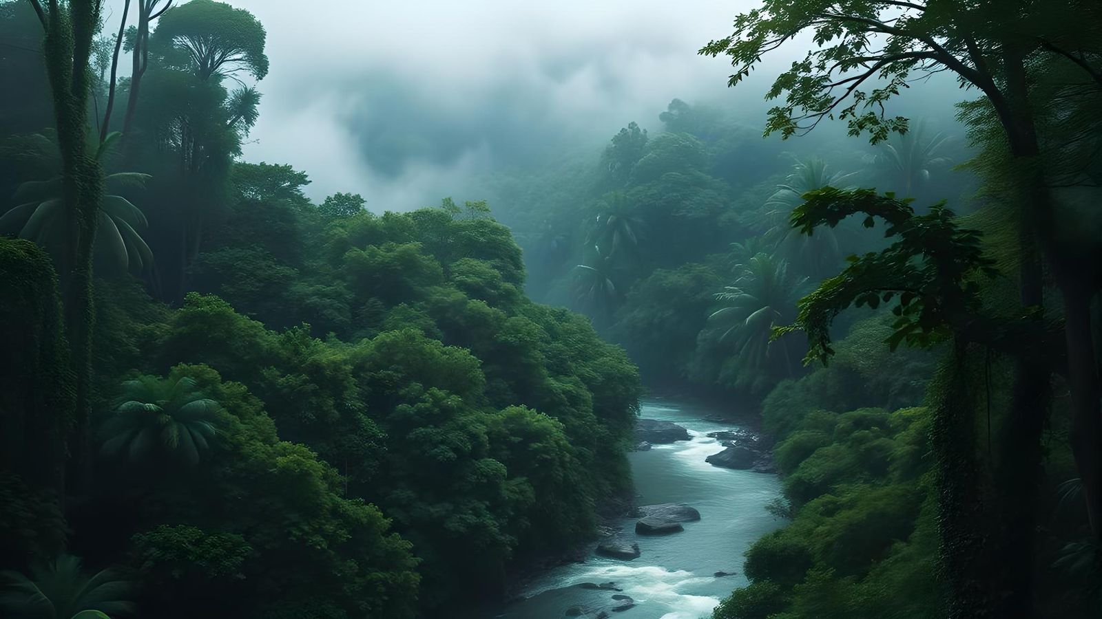 Lush River Runs Through Alien Jungle