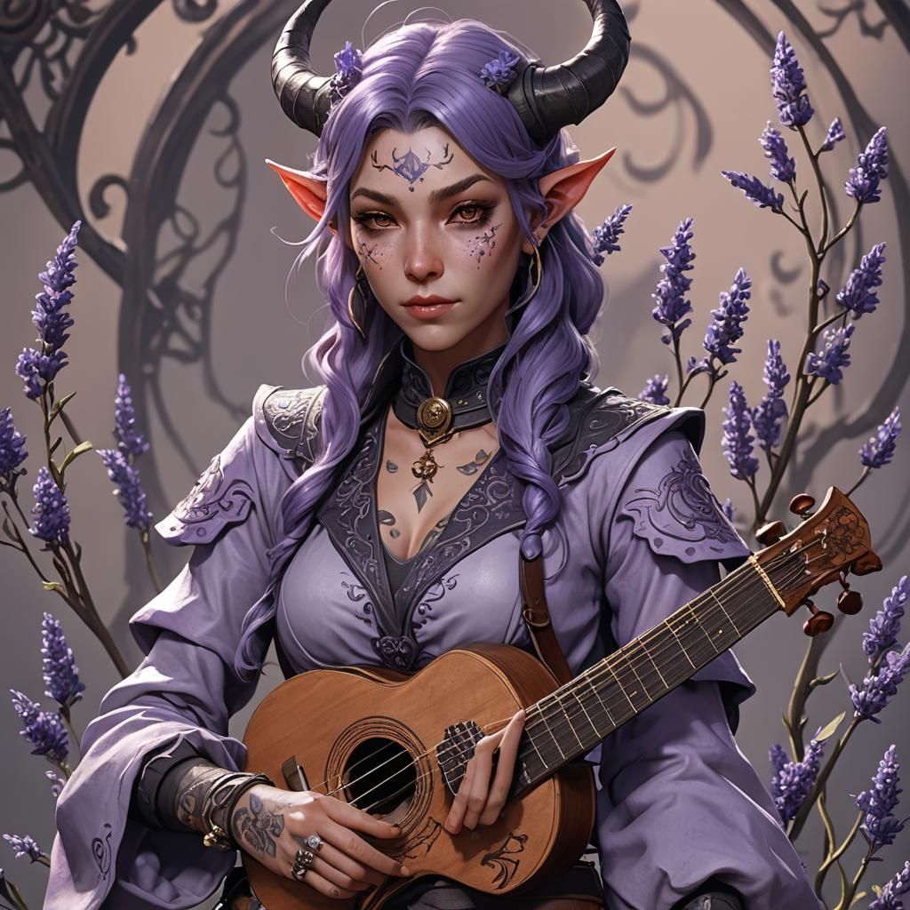 Tiefling Bard in 3D Anime Style