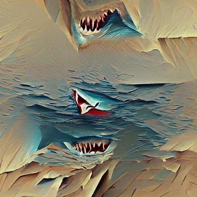 Menacing Shark Portrait Underwater