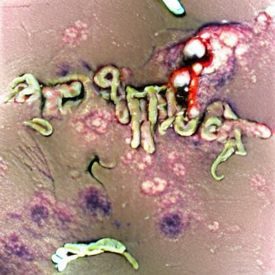 Abstract Pathogen Infects Amputee: Digital Art