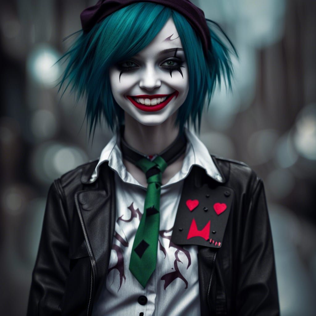 Emo Girl with Joker Smile