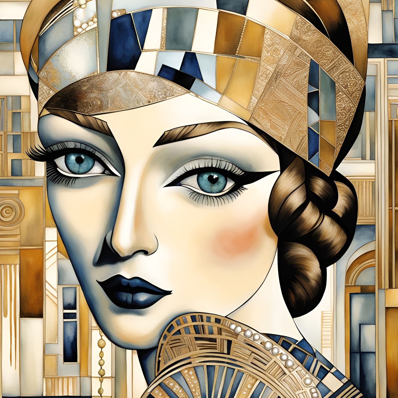 Art Deco Flapper Girls in City Traffic