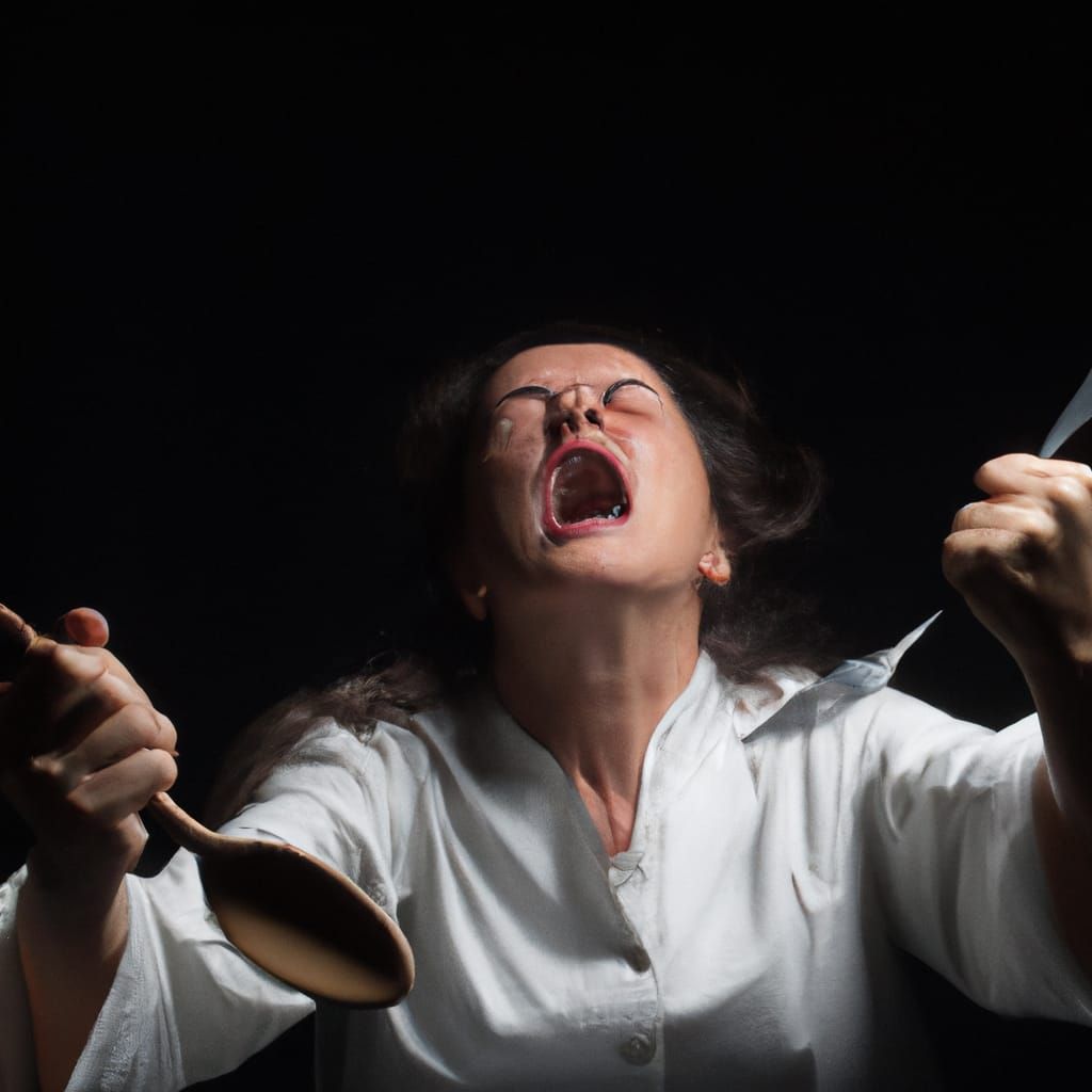 Tesla Worshipper in Italian Food Sea: Portrait