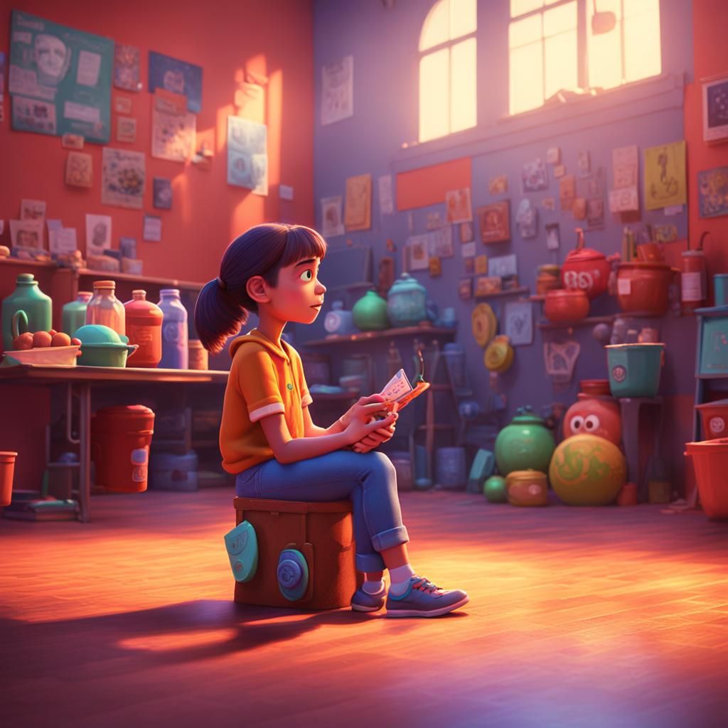 Missing Girl's Life: Pixar-Style 3D Digital Art