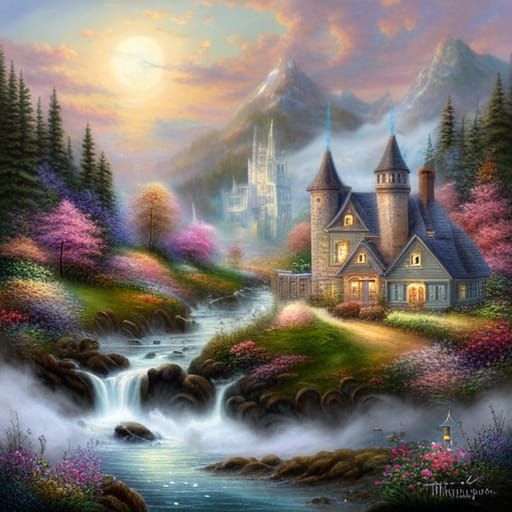 Ethereal Fantasy Cottage in Hyperdetailed Mist