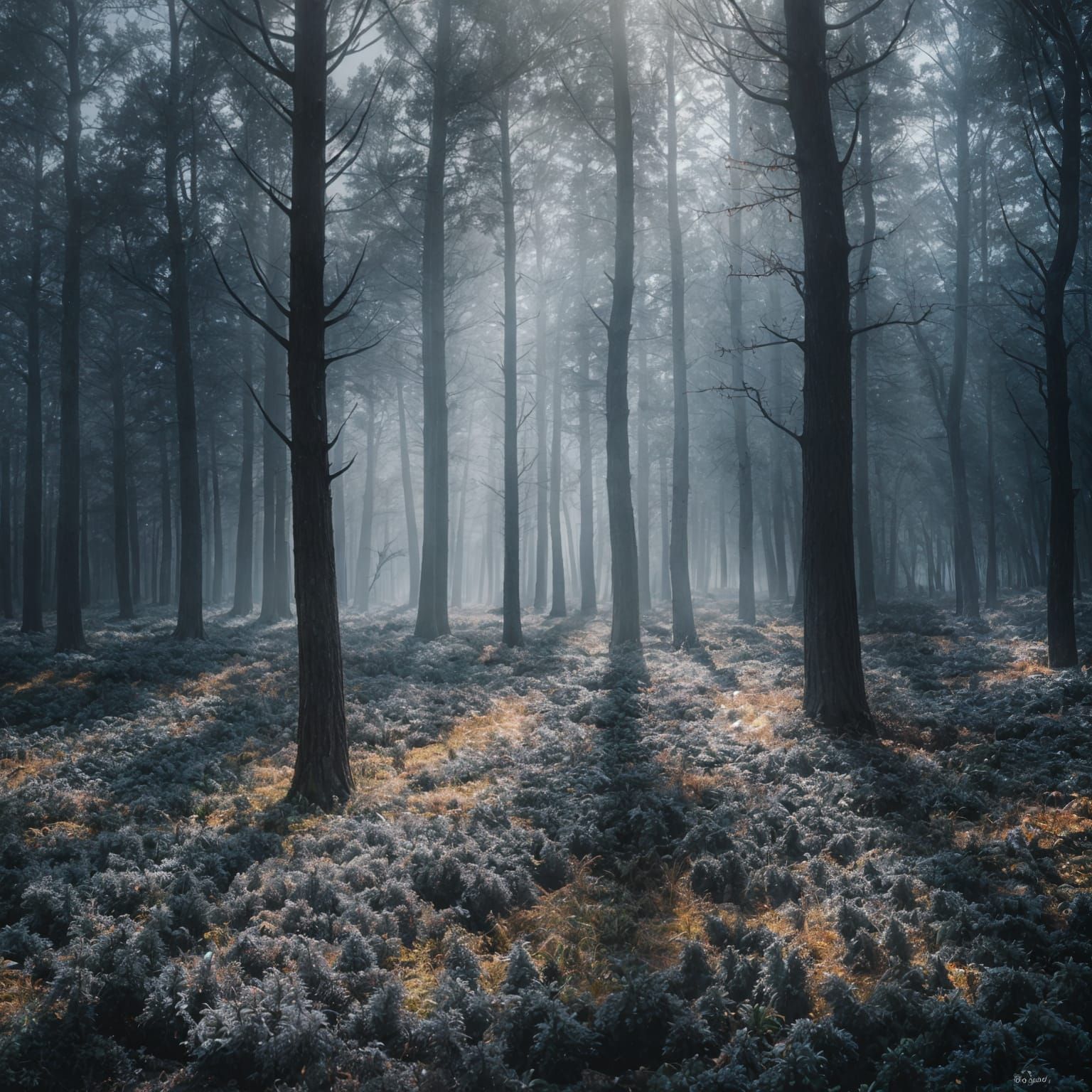 Cosmic Forest: A Surreal Celestial Landscape