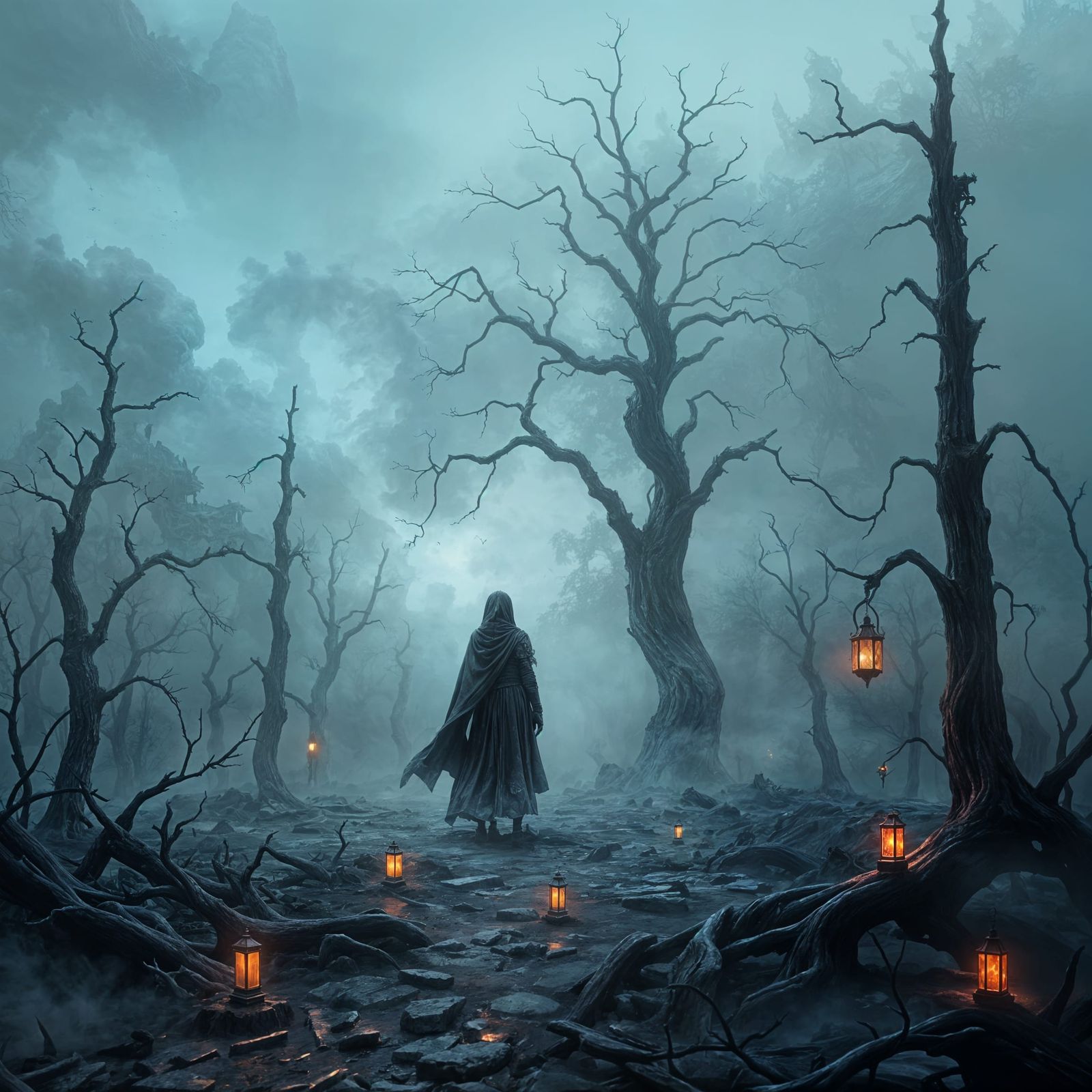 Evocative Matte Painting of Loneliness and Suffering