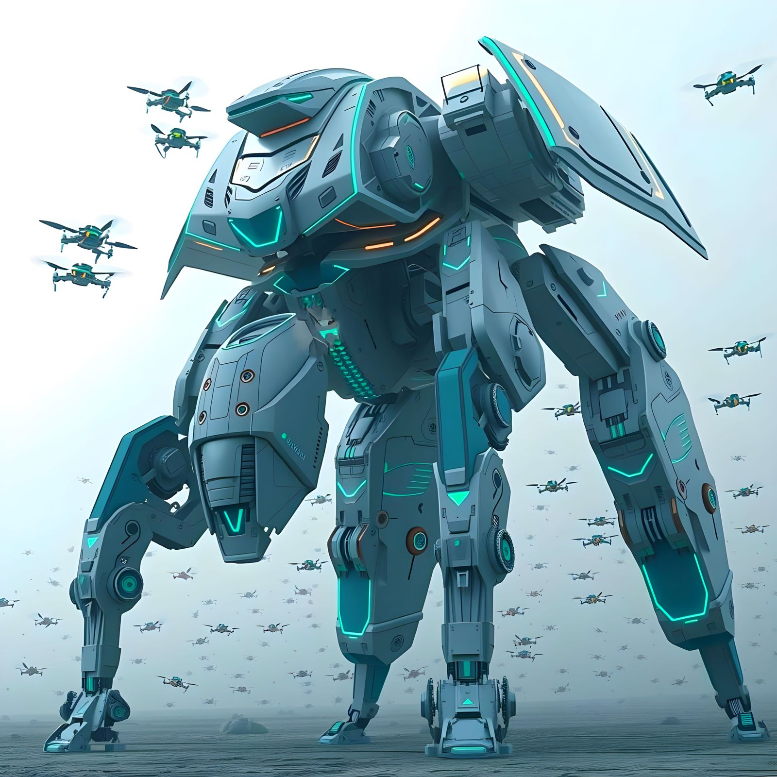 Phobos Zephyrus II Drone Supercarrier Mech