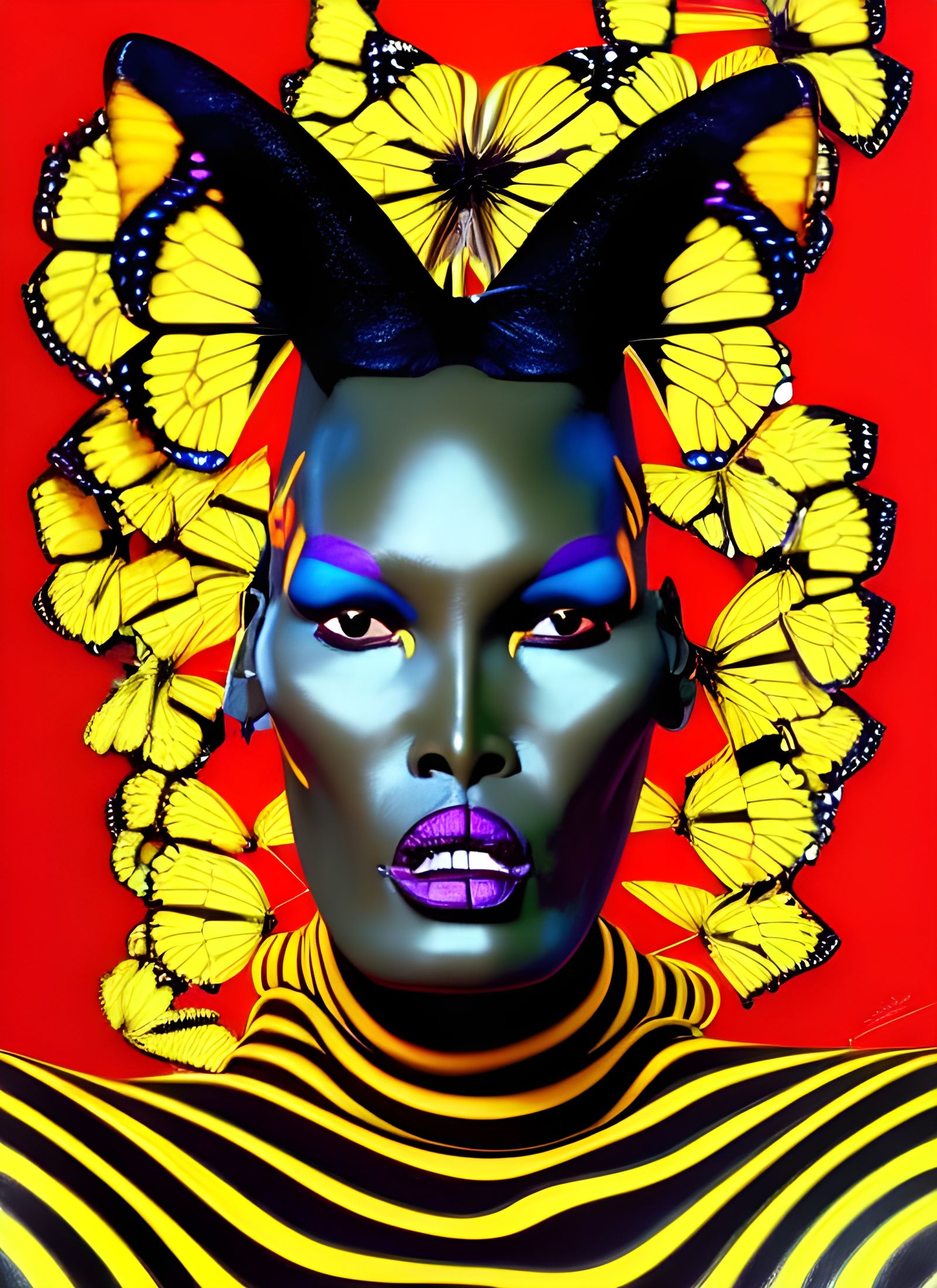 Grace Jones Butterfly Hybrid Portrait