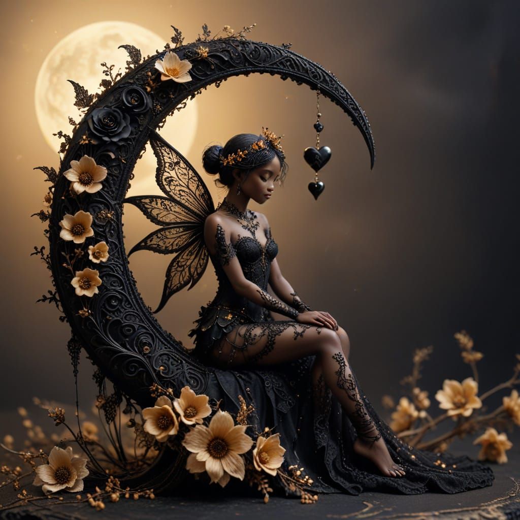 Black Moon Fairy in Gothic Romance Style