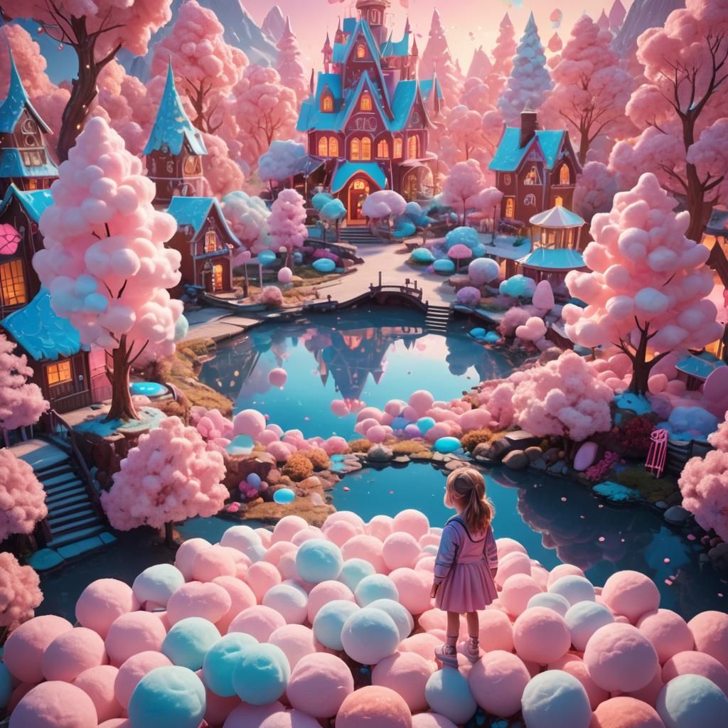 Candy World Concept Art with Sugar Glass Architecture