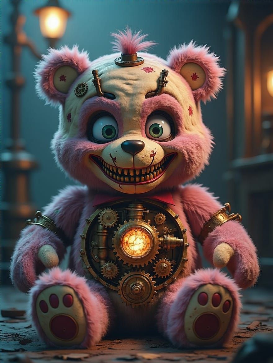 Freddy Krueger Care Bear in Steampunk Horror