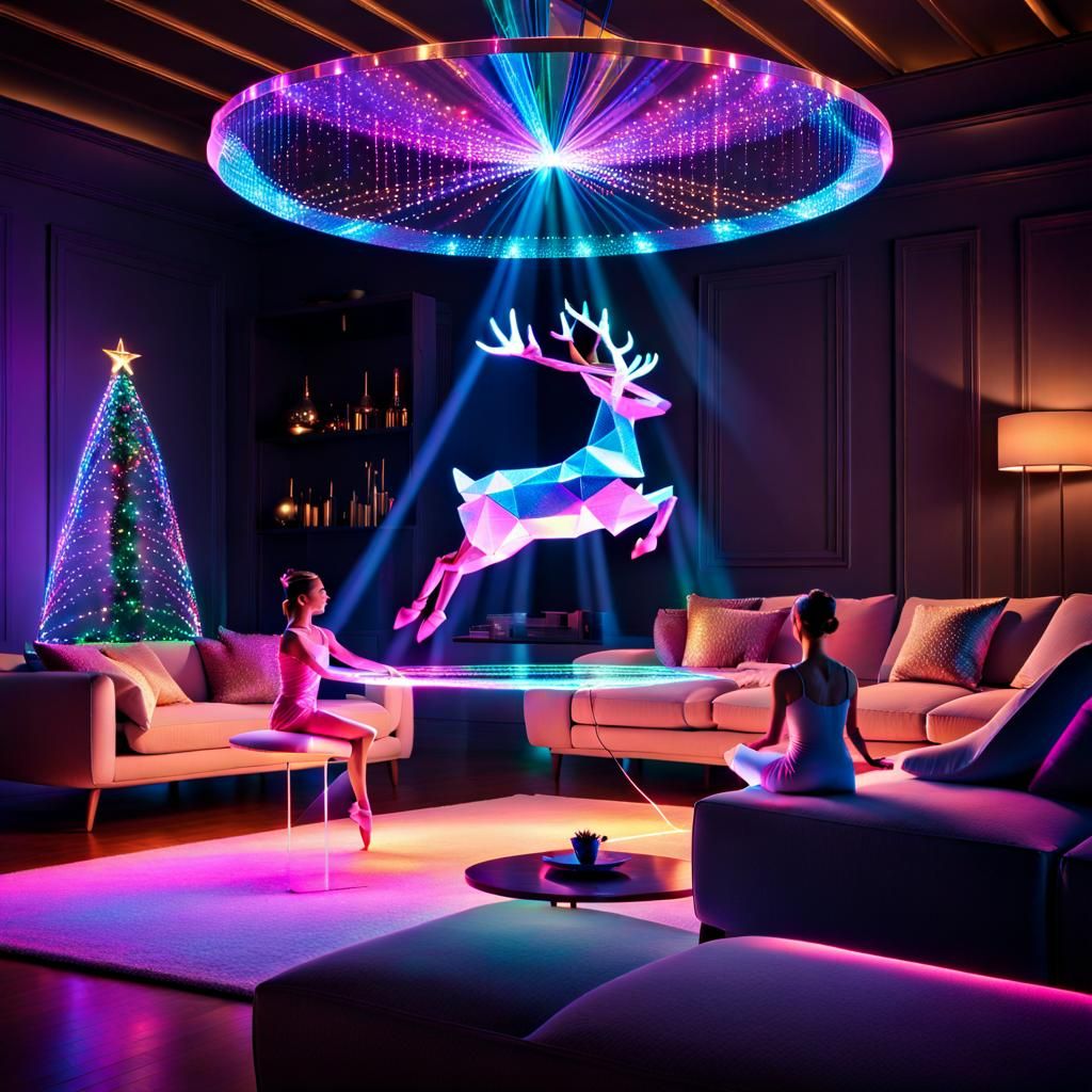 Christmas Reindeer Hologram Party