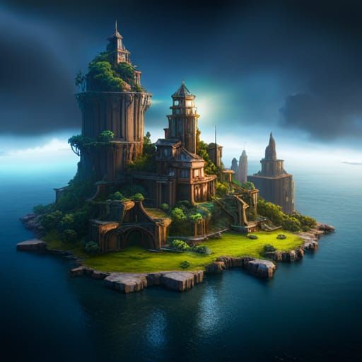 Fantastical Floating Tower on Gear Islands