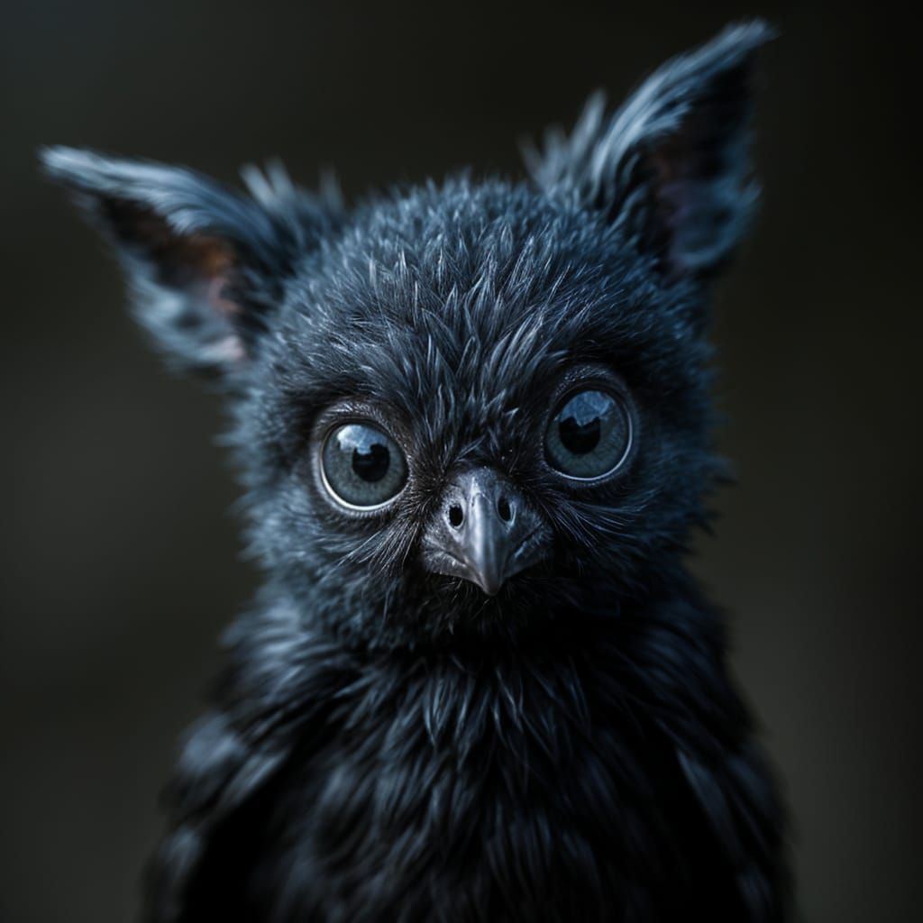 Adorable Spooky Raven in Hyperreal Detail