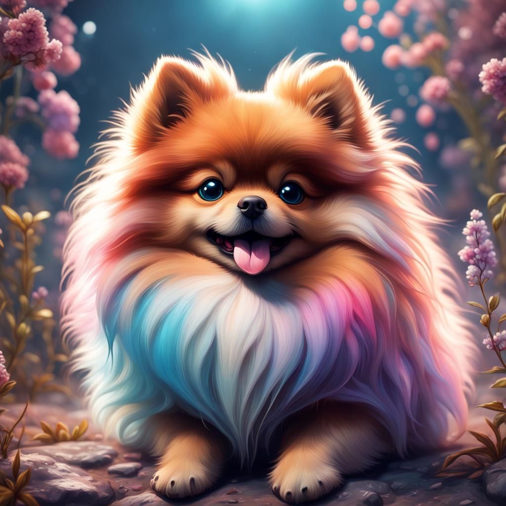 Fantastical Pomeranian in Detailed Digital Painting