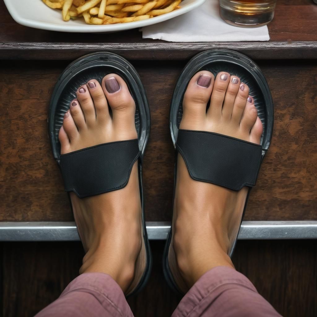 Bloated Feet in Restaurant Setting
