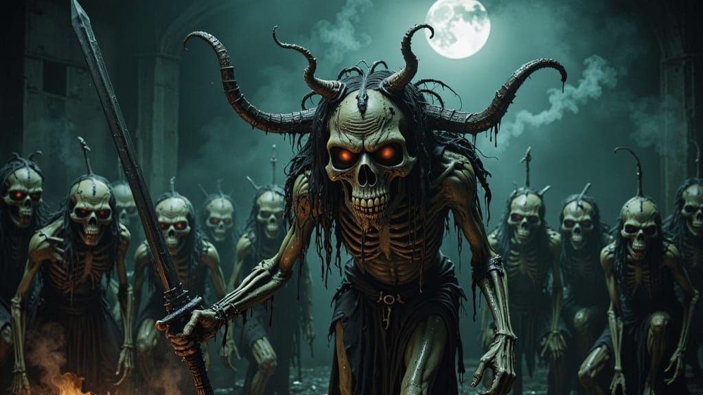 Troll Raises Undead Army: Dark Fantasy Concept Art