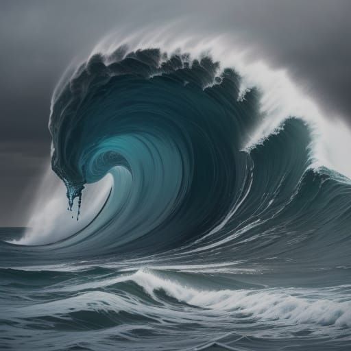 The Big One: Cinematic Wave Crash in Moody Golden Hour