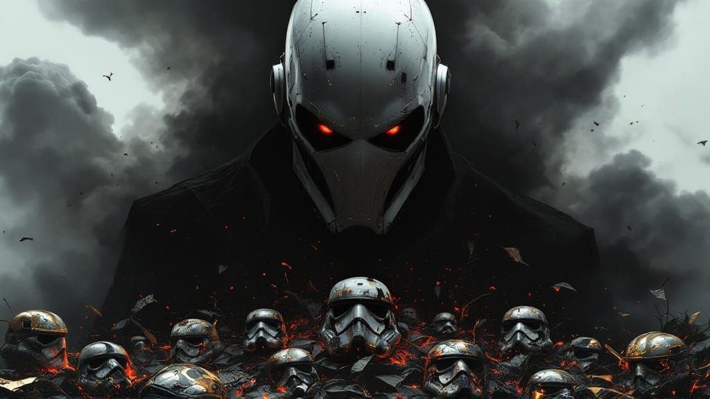 Cyberpunk Lord of Darkness in Foreboding Shadows