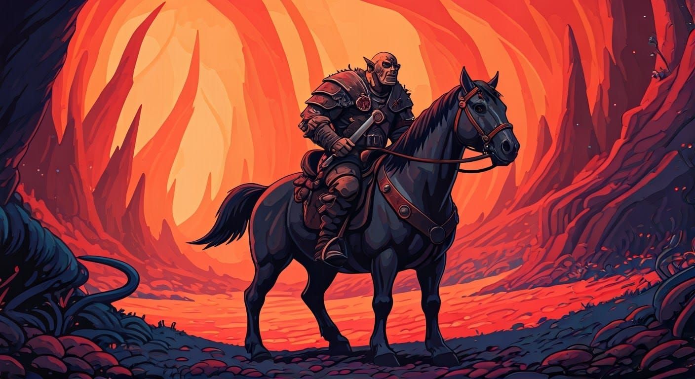 Orc warrior on horseback