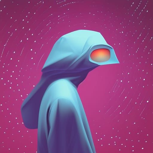 Hooded Alien Creature with Volumetric Lighting