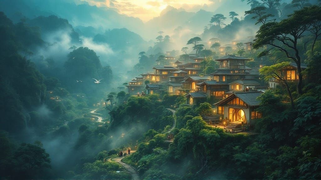 Ethereal Wind Village in Cloud Forest