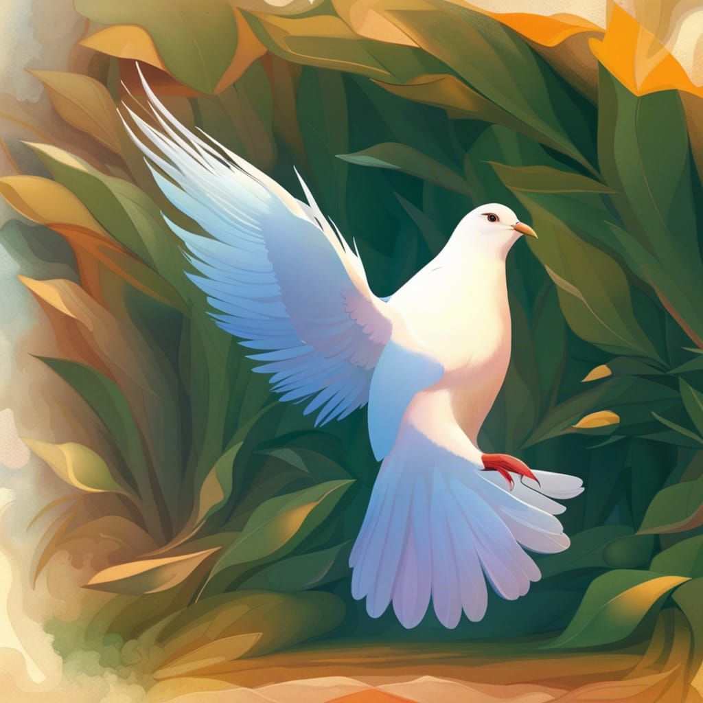 Dove of Peace Digital Art in Rainbow Colors