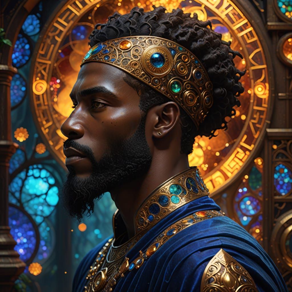 African man, by Klimt