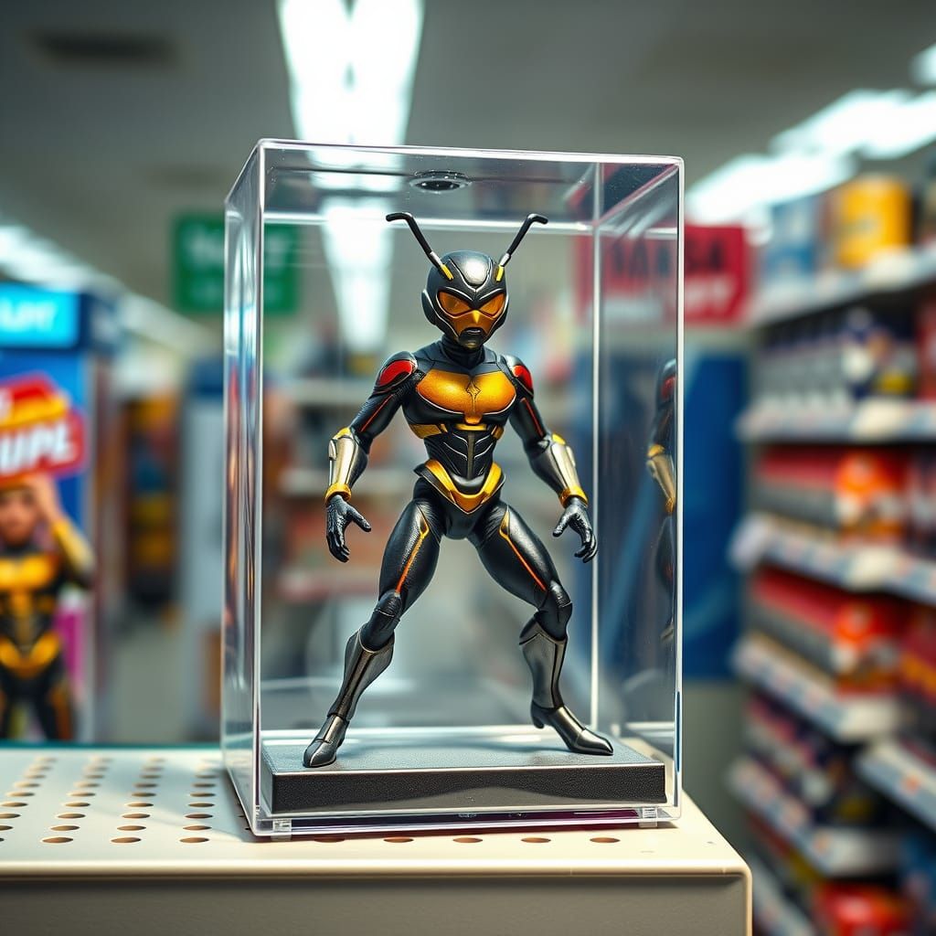 Superhero Atom Ant in a Toy Store Display