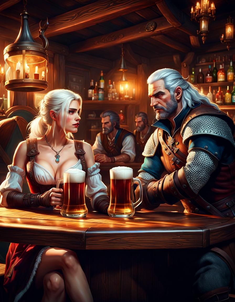 Ciri and Geralt discussing their mission