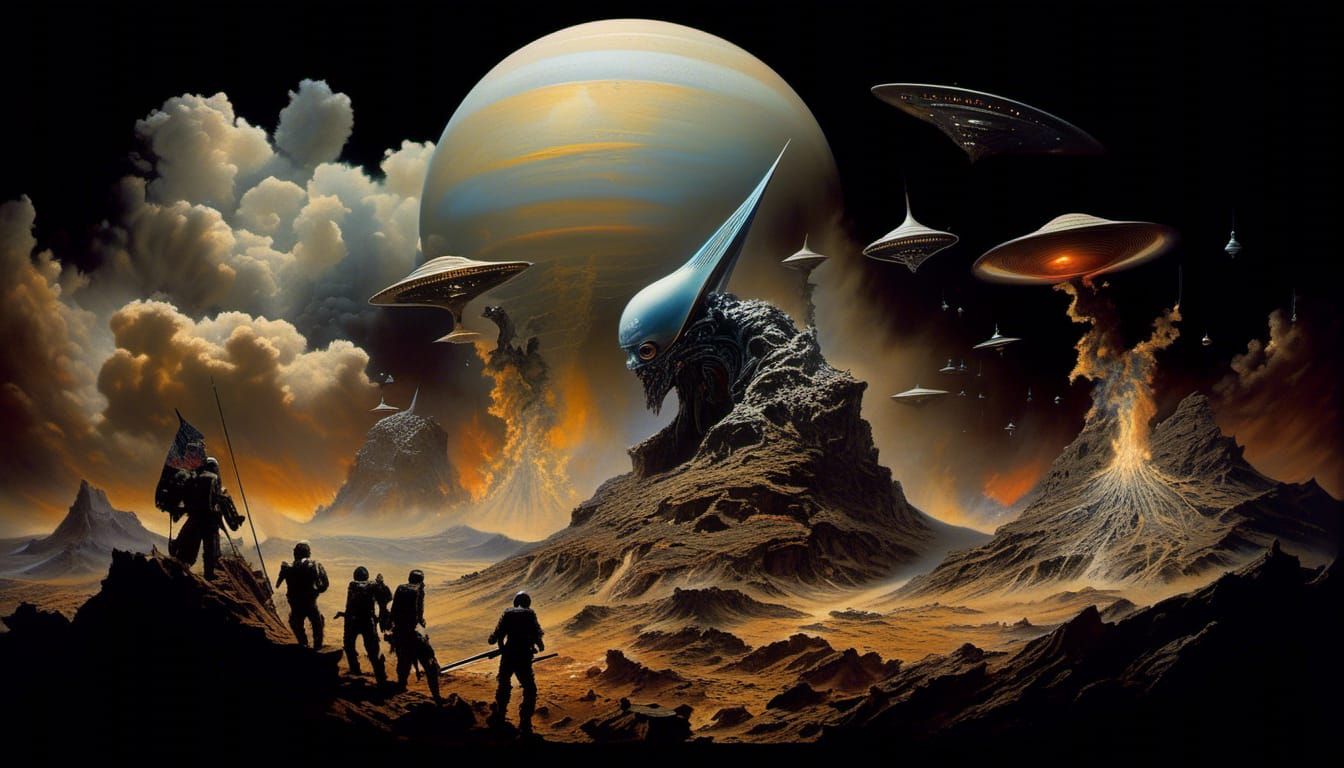 Abstract Alien Portrait in Detailed Matte Painting