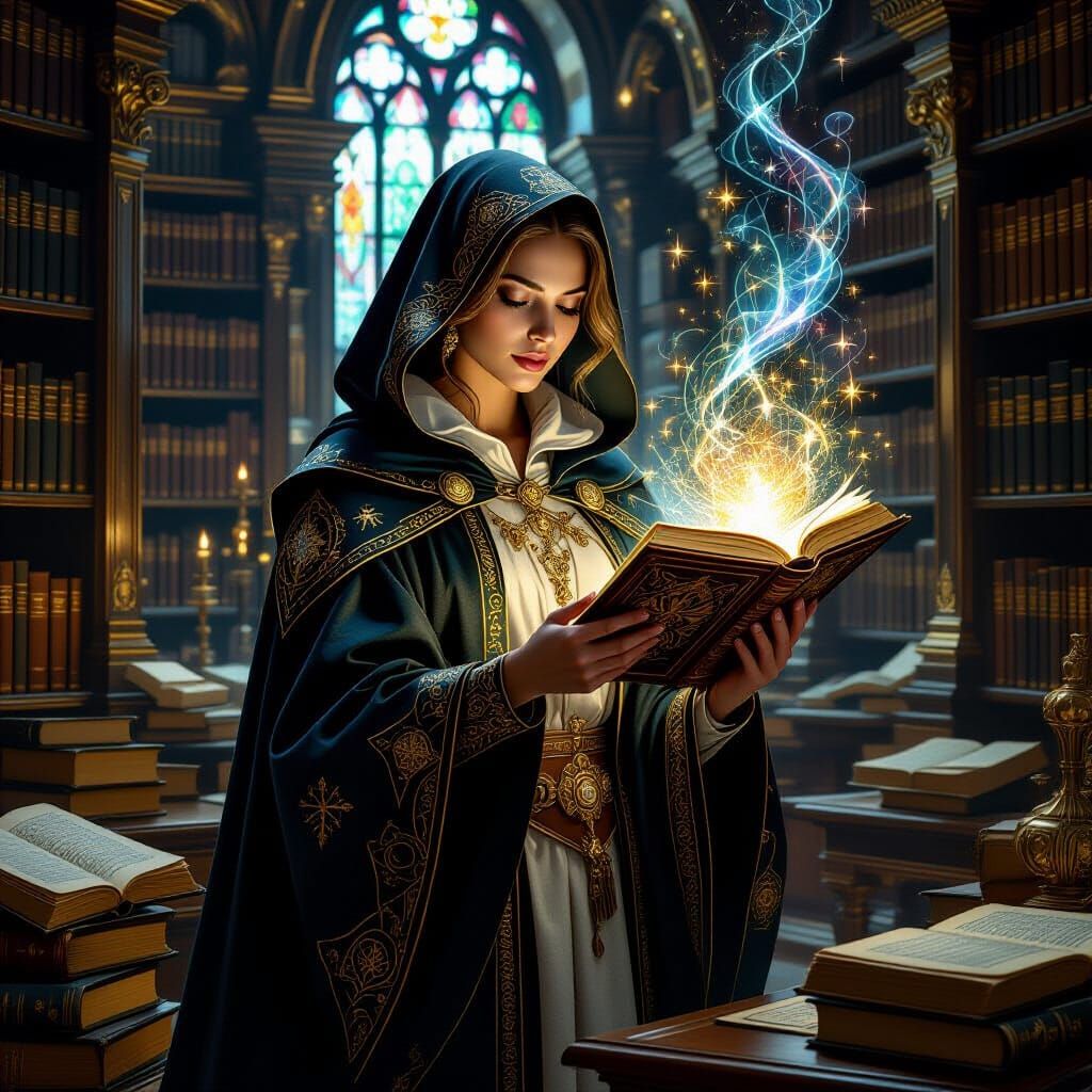 Guardian of Knowledge in Vast Library