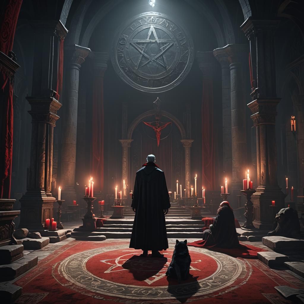 Vampire in Gothic Den: Dark Fantasy Concept Art