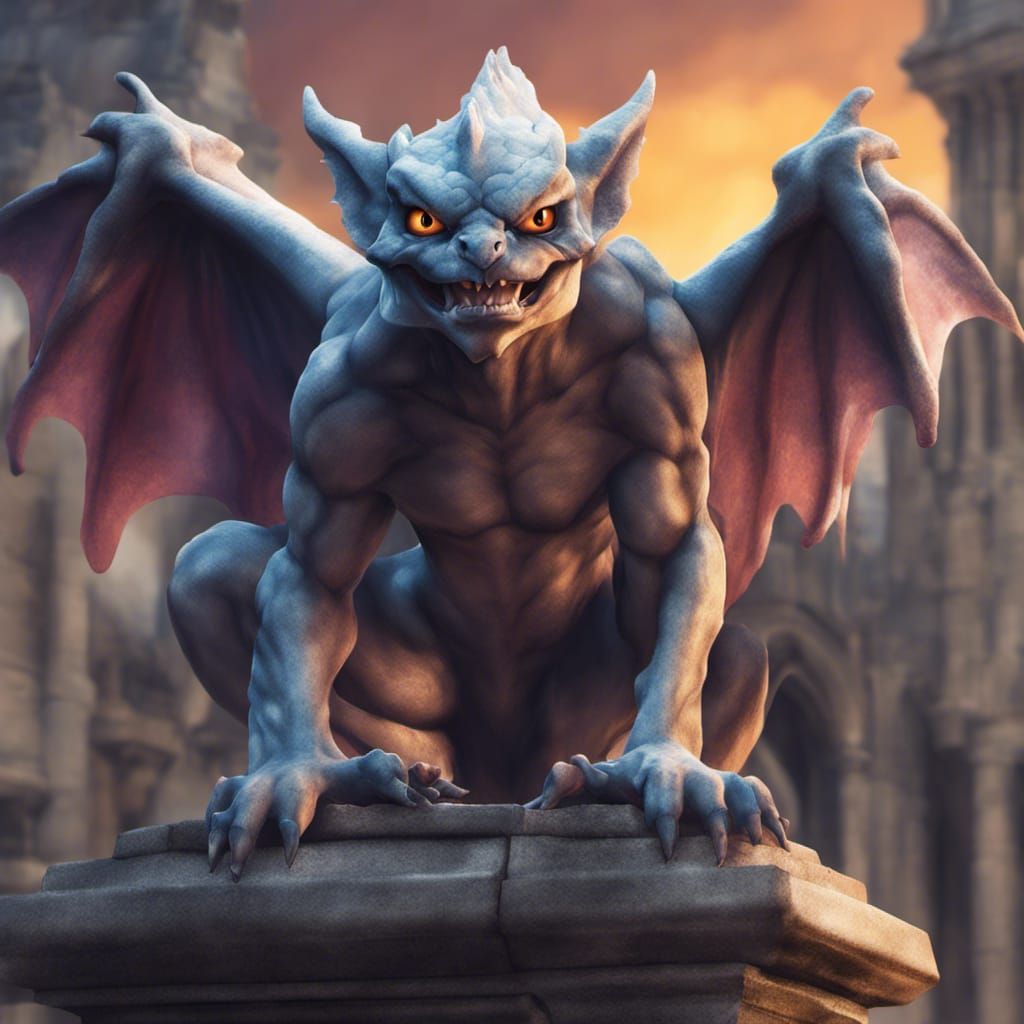 Hyperrealistic Gargoyle Pokemon Splash Art