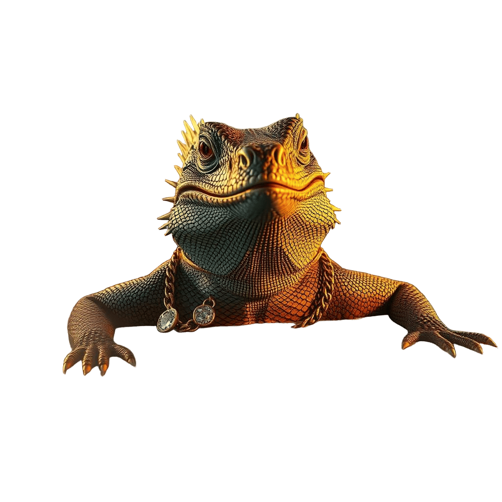 Australian Water Dragon in Jacuzzi with Thug Life Attitude