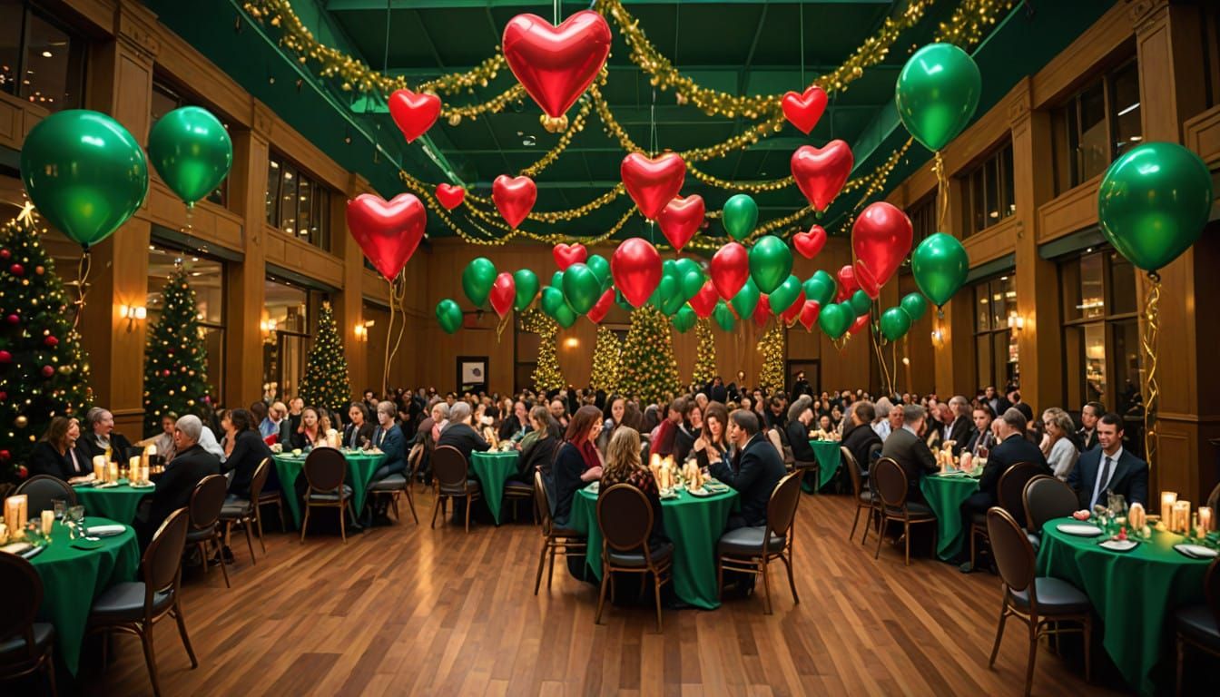 Romantic Christmas Celebration in a Luxurious Lounge