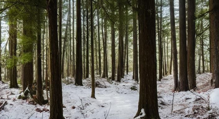 Winter Forest Scene in 8k HDR Photography