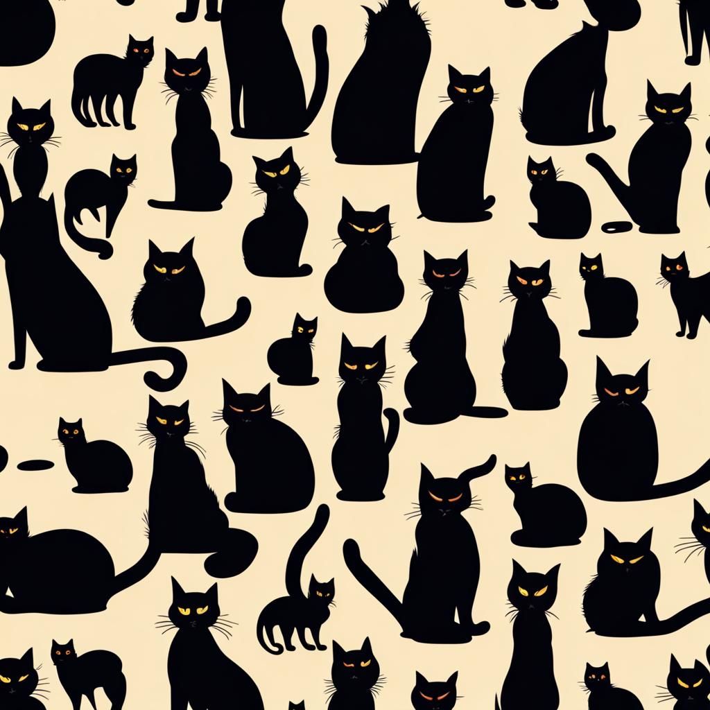 Black Cats Halloween Convention in Sharp Focus